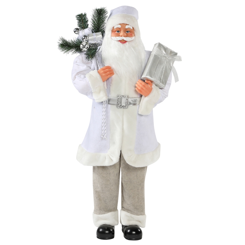 30 ~ 110cm Noël blanche debout Santa Claus cadeau sac de cadeau Ornement décoration Festival Figurine Collection Traditionnelle Noël