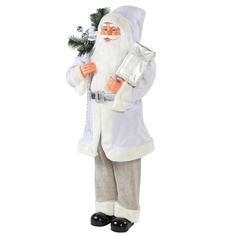30 ~ 110cm Noël blanche debout Santa Claus cadeau sac de cadeau Ornement décoration Festival Figurine Collection Traditionnelle Noël