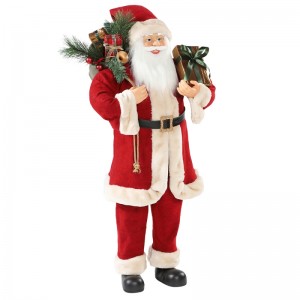 30 ~ 110cm Noël Santa Claus avec sac cadeau Ornement Décoration Festival Figurine Figurine Collection Traditionnelle Noël