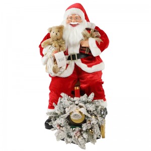 60/90cm de train de Noël Santa Claus avec décoration d\'ornement d\'éclairage Figurine Figurine Figurine Collection Traditionnelle Noël