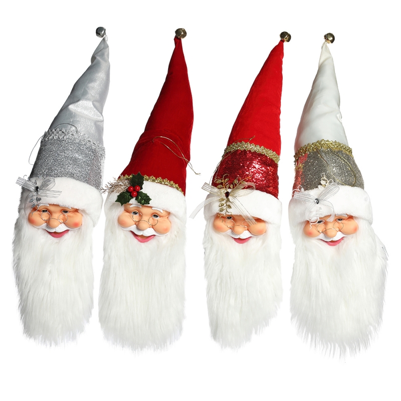 20 ~ 70cm Noël Santa Claus Head Ornements Décorations Arbre suspendu Figurines Collection Pendentif Pendentif Petits Noël traditionnels