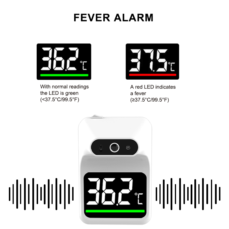 Thermomètre à paroi infrarouge de thermomètre de corps sans contact avec alarme