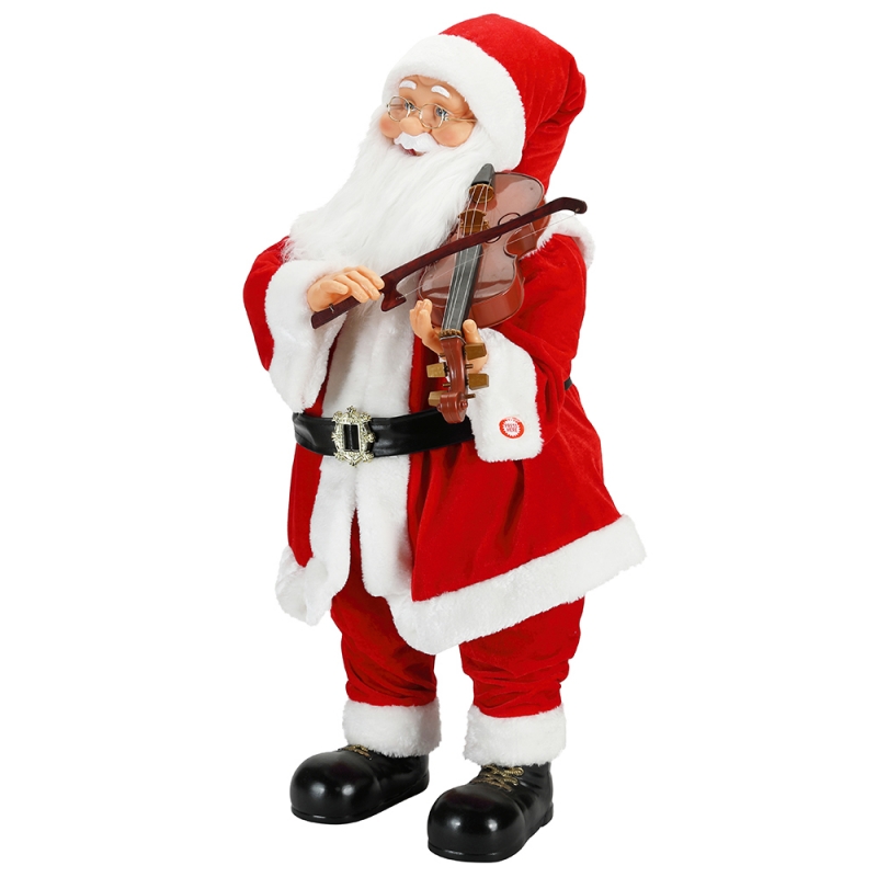 80cm Éclairage de Noël animé Musical Santa Claus avec décoration Orneure Figurine traditionnelle