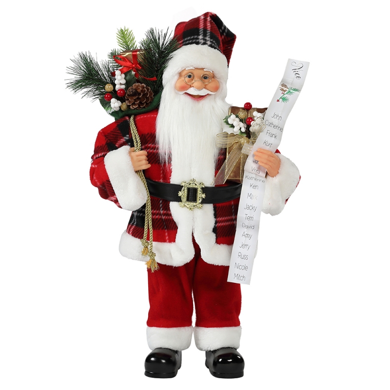 30 ~ 110cm Noël Santa Claus avec sac de cadeau Décoration Ornement Figurine Traditionnelle Figurine Collection Série de Noël