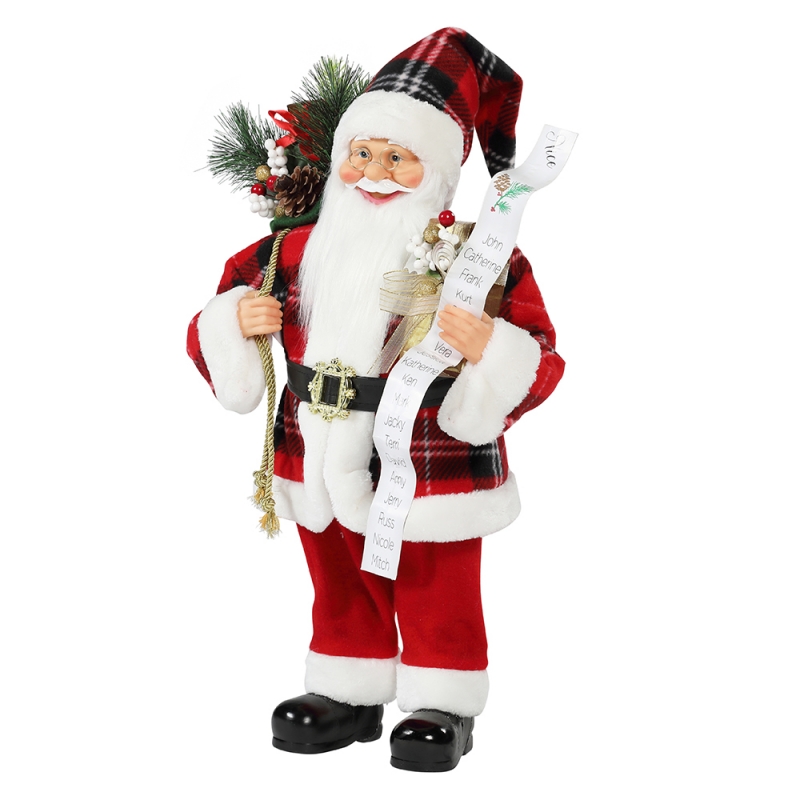 30 ~ 110cm Noël Santa Claus avec sac de cadeau Décoration Ornement Figurine Traditionnelle Figurine Collection Série de Noël