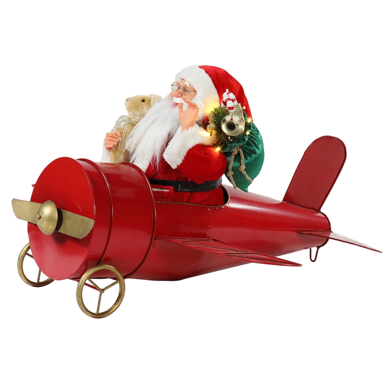 80cm Christmas Musical Animé Santa Claus Assis Rouge Plan Décoration Figurine Classic Ornement Ornement Cadeaux Collection