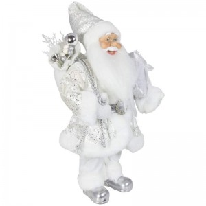 Décoration de Noëlnoble 45cm Père Noël Père Noël en Argent Noël Arbre Ornements Fournitures Traditionnelle Figurine de vacances
