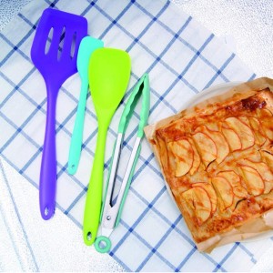 Spatule de silicone, ensemble ustensiles de silicone de cuisine, outils de cuisson antiadhésifs