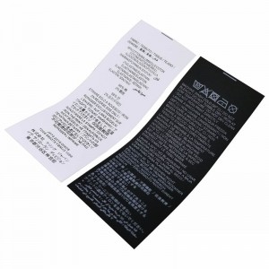 Étiquettes de vêtement au dos pour vêtements légers et produits pour enfants