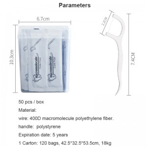 50 Choisir une étiquette privée de haute qualité boîte de fil dentaire de haute qualité Hygiène orale emballée individuellement Emballée dentifrice Portable Dentaire