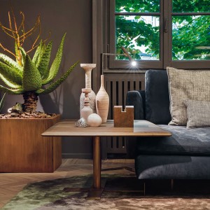 Table basse à café en bois massif moderne en bois massif de lanappe à café multifonction