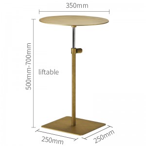 Vente chaude Nouveau Design Gold Side Table de table en acier inoxydable d\'or moderne Table de canapé en acier inoxydable élévateur