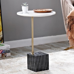 Nordic rond Petite table basse Table basse MDF moderne Table d\'appoint en marbre pour salon