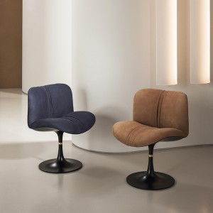 Minimaliste Italien Designer de luxe de luxe en fibre de verre Véritable Véritable Chaise d\'accent pivotant pour salon
