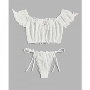 Vente en gros Valentines Day Femme Deux Pièces Bra Culotte Set Erotica Sensuel Sous-vêtements Dentelle Sexy Femmes Lenceria Sexy Lingerie Sexy Lingerie