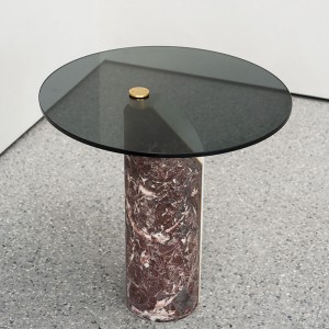 Table basse en verre trempé de design italien Table basse marbre moderne Plinth Table d\'appoint pour meubles de salon