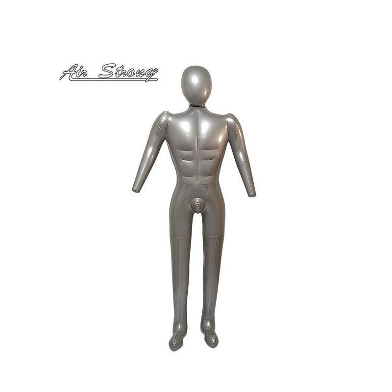 Modèle de mannequin mâle pvc gonflable, taille réelle avec tête et bras, mannequin de corps en plastique