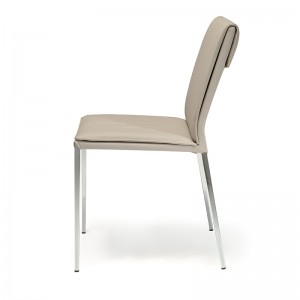 Chaise de salle à manger scandinave en cuir blanc en métal blanc italien Ensemble de 6 pour salle à manger