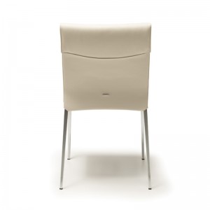 Chaise de salle à manger scandinave en cuir blanc en métal blanc italien Ensemble de 6 pour salle à manger