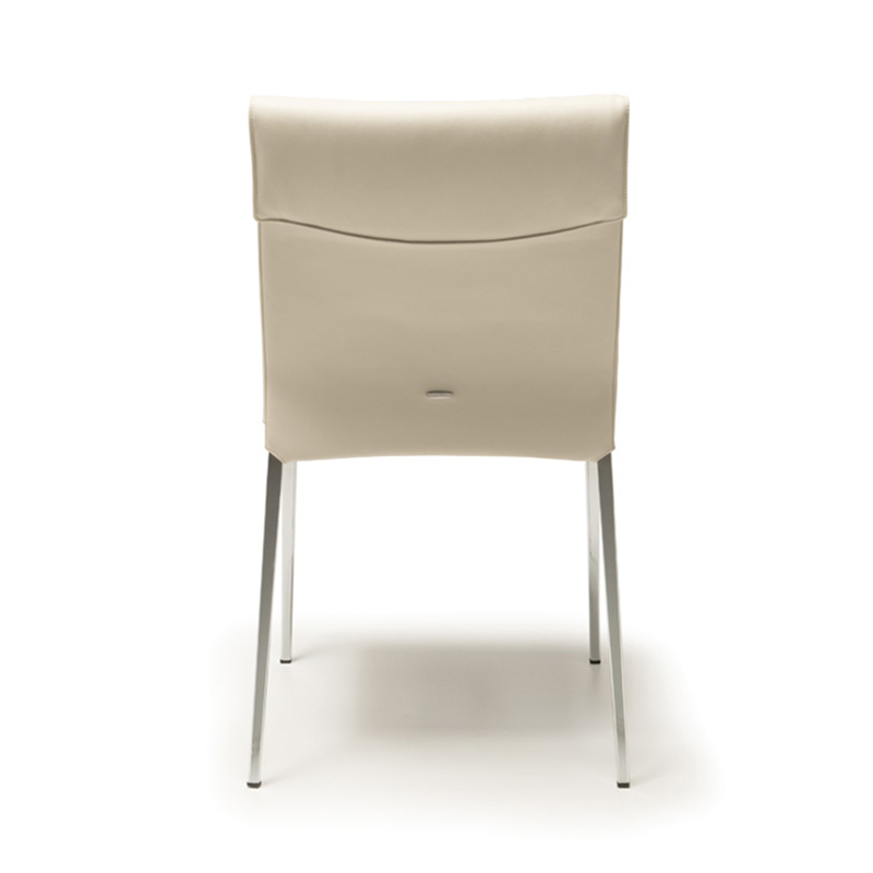 Chaise de salle à manger scandinave en cuir blanc en métal blanc italien Ensemble de 6 pour salle à manger