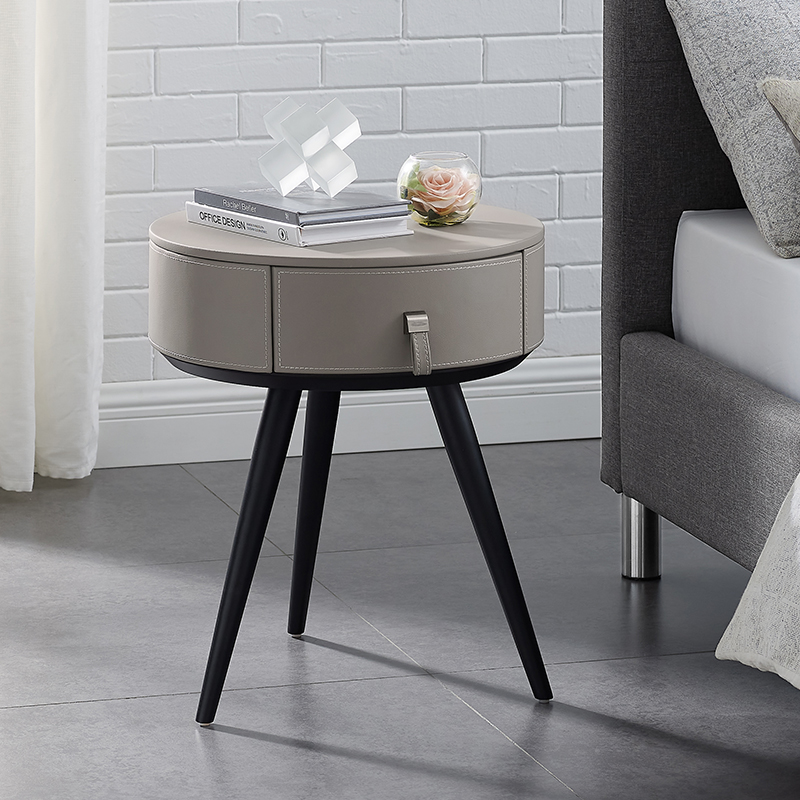 Nordic Design Modern Wood Solid Luxury Table Table de chevet de table de chevet avec 2 tiroirs