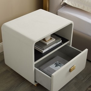 Nightstand français Hotel Night Stand Luxury Modern Style Table de table en cuir