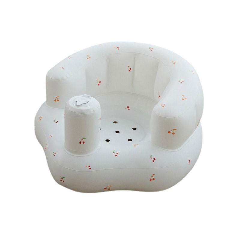 Canapé anti-bas pour bébé cerise portable, chaise de salle à manger de tabouret de bain pvc jouet gonflable
