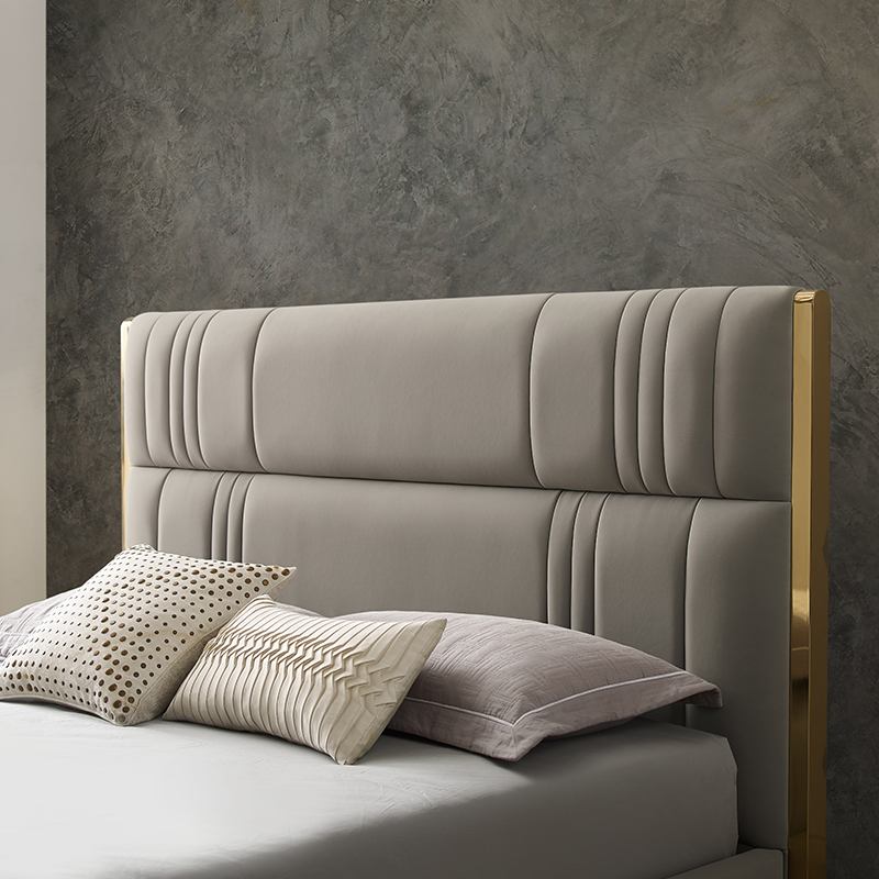 Hôtel italien lit en cuir moderne 1,8 m Double lit de luxe meubles de chambre à coucher king size