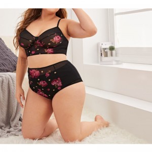 Ensemble de lingerienoire imprimée sexy en gros
