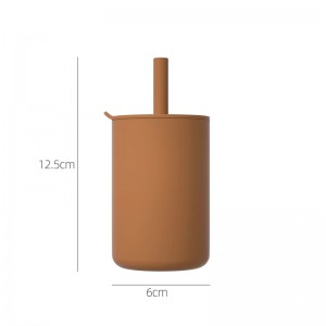 Tasse étanche à l\'épreuve avec paille de silicone pour l\'alimentation pour bébé