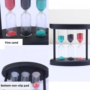 3 pouces de sablier en bois de sablier pour la cuisine Cuisine Cuisine Créative Creative Metal Metor Rotation de sablier Minuterie