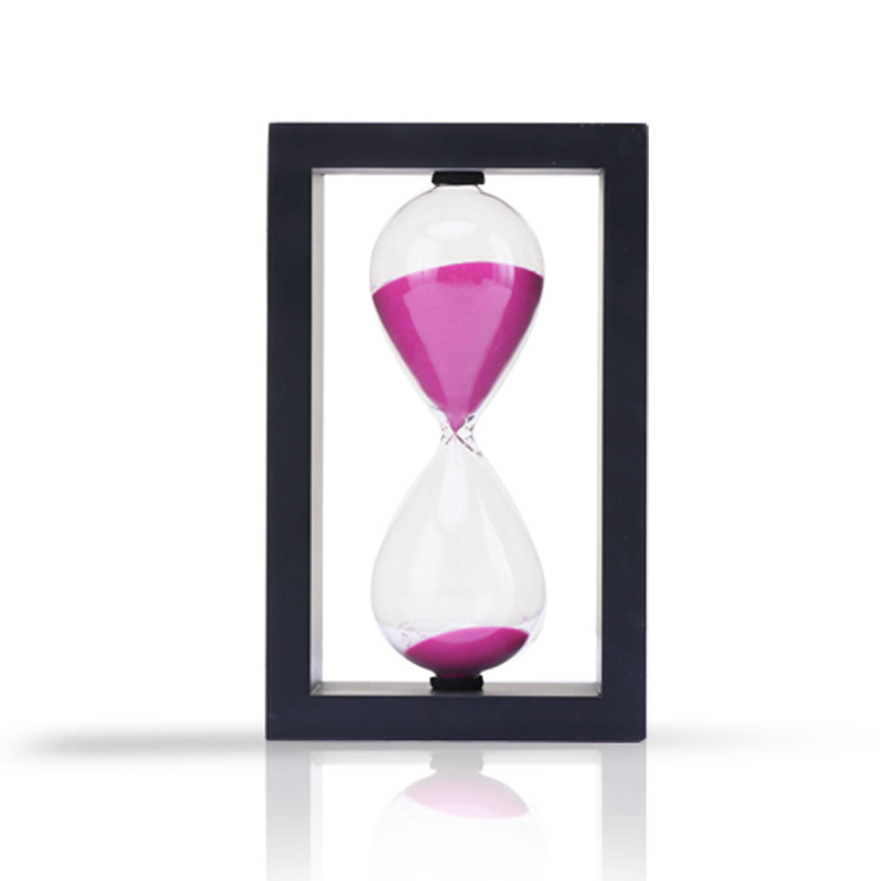 Personnalisation Timer de sable à cadre en bois de haute qualité 1 heure décor de sable 15 minutes de verre à cadre en bois en bois