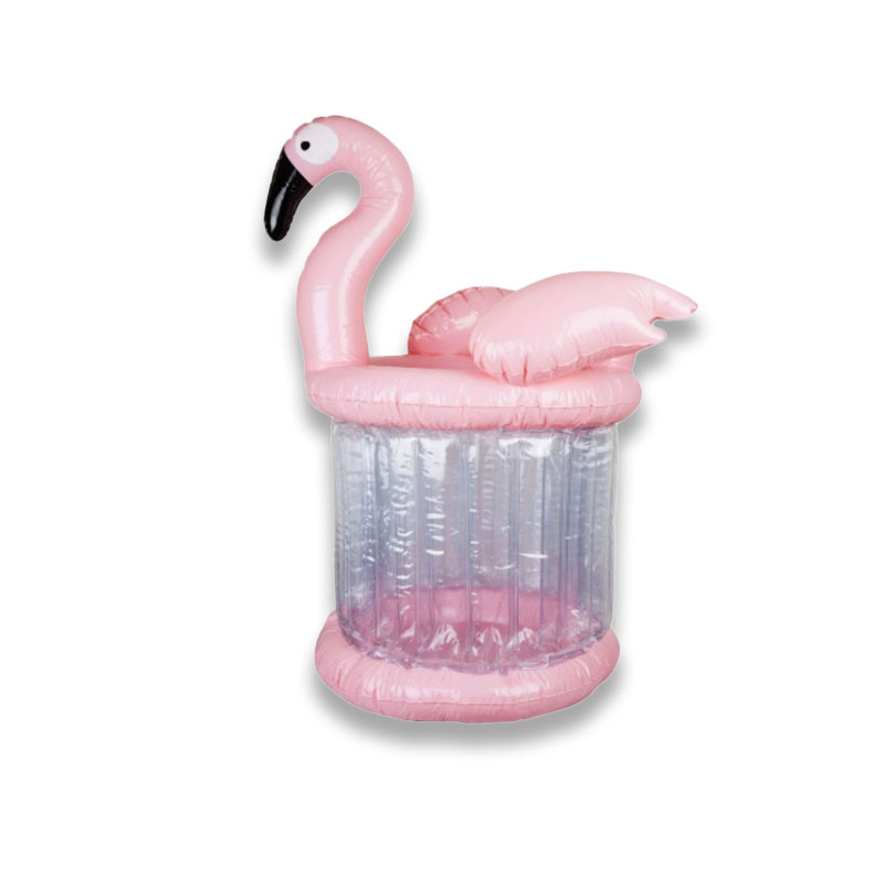 Refroidisseur de seau gonflable de glace gonflable rose, jouets de fête d'été accessoires de plage de piscine, porte-tasse à bière de bière