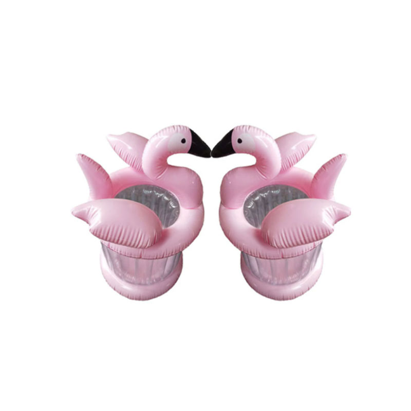 Refroidisseur de seau gonflable de glace gonflable rose, jouets de fête d'été accessoires de plage de piscine, porte-tasse à bière de bière