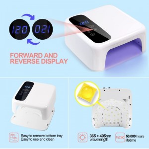 M&R 602pro lampe à ongles LED sans fil, séchoir à ongles sans fil, lumière à ongles LED rechargeable 72W, lampe à ongles à LED UV en gel portable avec capteur de réglage de la minuterie et écran LCD, lampe à ongles LED professi...