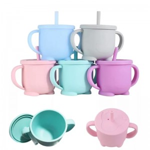 Tasses d\'entraînement en silicone pour bébé en silicone, tasses penchées denourriture
