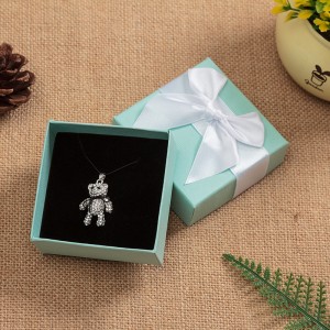 Boîte à anneau haut de gamme Boîte à bowknot Boîte à oreille de petit bracelet Boîte de bijoux