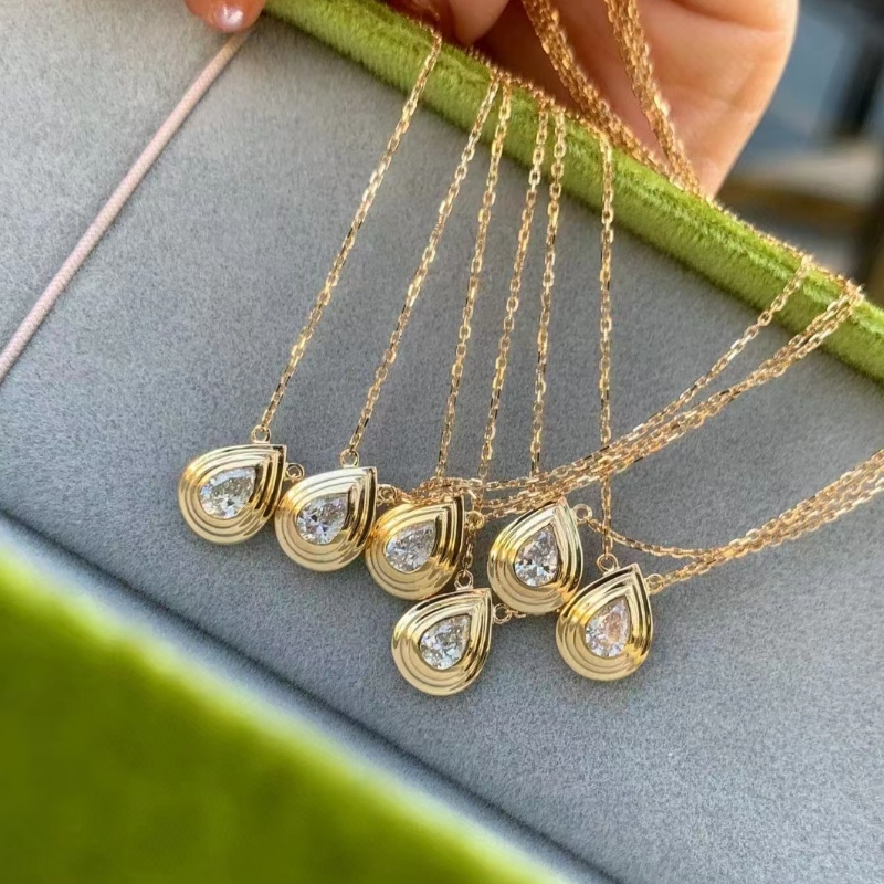 Bijoux tuochen goutte d'eau, pendentif princesse, 18k/14k/10k or jaune avec collier de diamant bijoux
