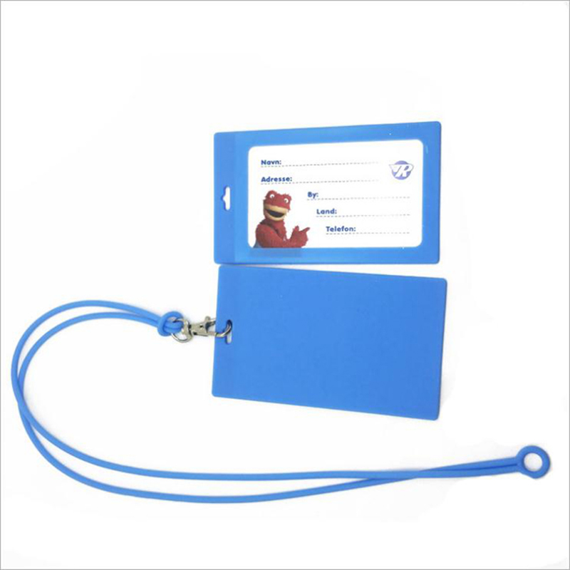 Factory Wholesale Silicone Id Carte Habit Badge ID Nom Card Case Bag Tag Solder avec fenêtre acrylique claire