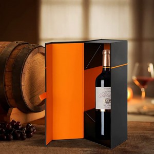 Boîtes-cadeaux à vin 12.8x3.7x3,7 pouces, coffre-cadeaux en bouteille pour l\'alcool, le vin et le champagne, les coffrets cadeaux pliables de fermeture magnétique,noir brillant