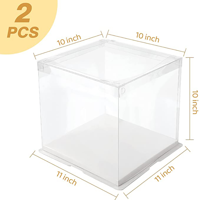 Boîtes de faveur claires 10 x 10 x 10 pouces avec rubans, boîtes-cadeaux en plastique Boîtes transparentes pour la fête de mariage CAK