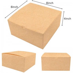 Moretoes Brown Gift Boxes Kraft Pack 8x8x4 pouces, boîtes en carton cadeau en papier avec couvercles pour cadeaux de Noël, boîtes de proposition de demoiselle d\'honneur, boîtes à cupcakes, artisanat