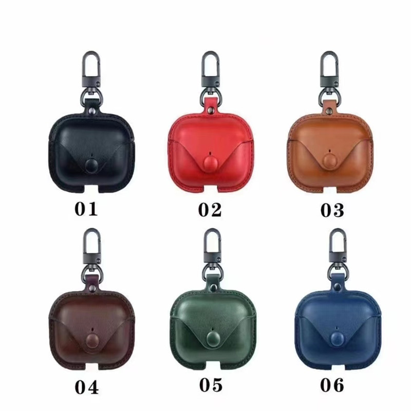 Convient pour Apple Airpods Pro 3 Case de protection, boîte de casque sans fil Bluetooth, boîtier de protection de la boîte de rangement, entièrement recouvert et résistant aux rayures, marron en cuir italien