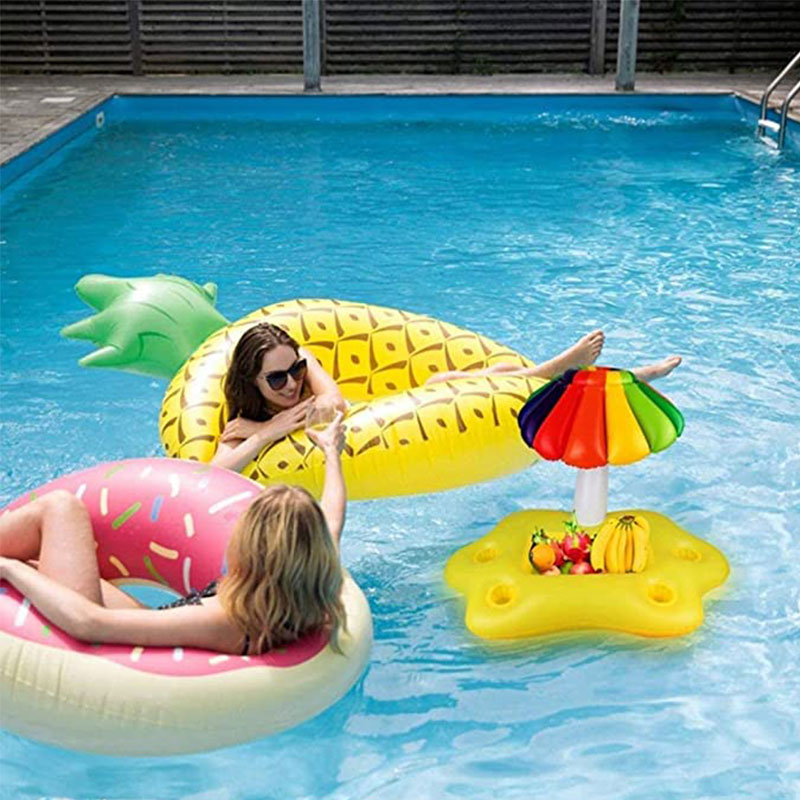 Porte-tasse de boisson gonflable, flotteurs de boissonsnuages ​​pour la piscine et les décorations amusantes en eau Summer Beach Leisure tasse de bouteille pour adultes gamin