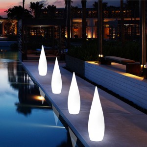 Patio de jardin Deckation Piscine Décoration LED moderne Éclairage de sol debout à distance RED RGB Couleur LED LED PLAGE PLAGE LATS EXTÉRIEURS PLATÉRA