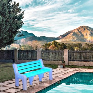 Bancs de parc brillant LED pour le banc de jardin à l\'extérieur, PE Plastic Battered, Conservatoire, patio, pelouse ou siège de jardin, peut supporter 600 kg