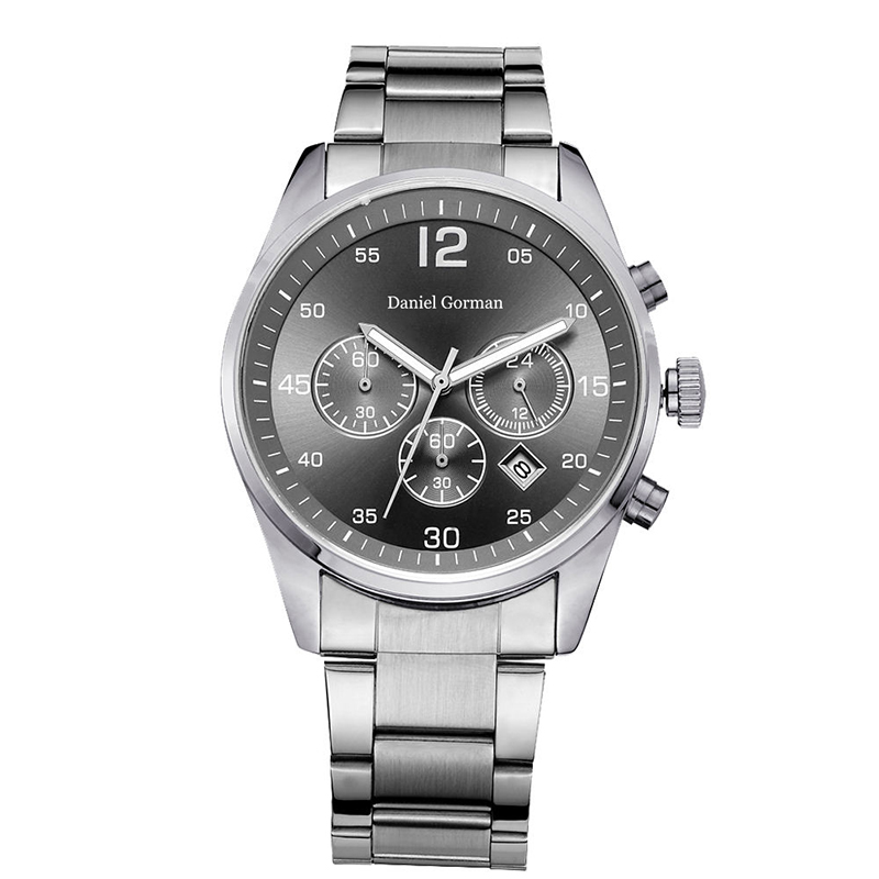 Daniel Gorman RM2210 Nouveau design Hot Sell Leather Band Metallic Quartz Twist Platinum Geneva Luxury Men Watches