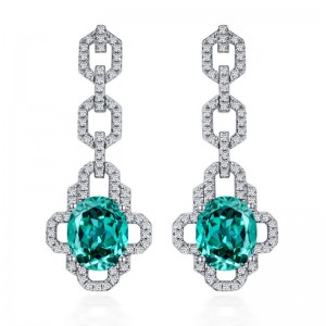 Bijoux tuochen argent sterling personnalisé 925 avec boucle d\'oreille en pierre de diamant à haute teneur en carbone