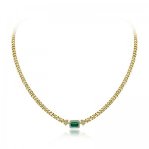 2022 NOUVEAU 1CT CULTIVET EMERADD PENDANT 925 Collier simple réglable en argent