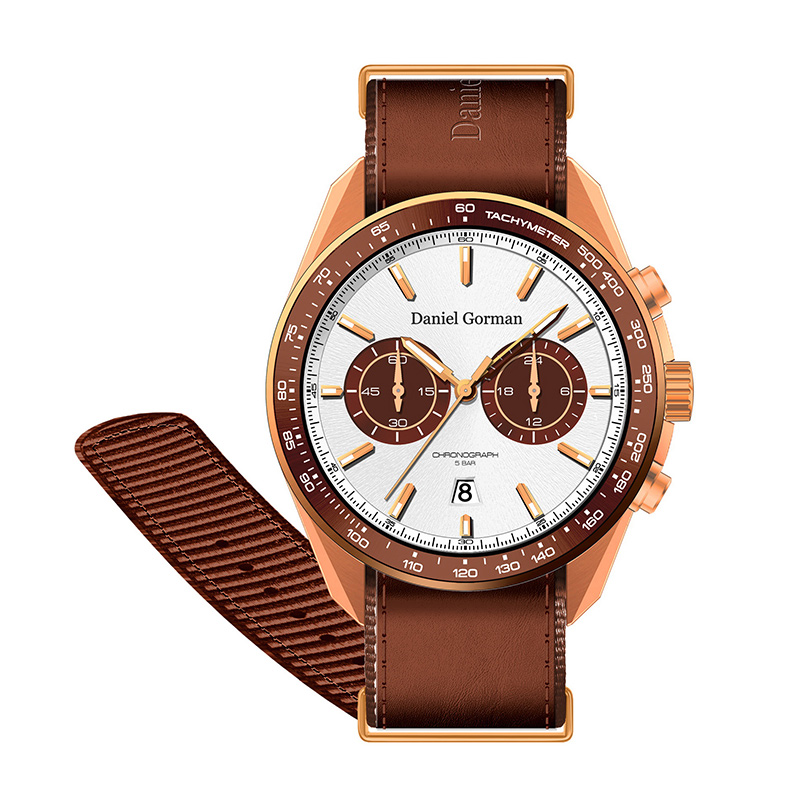 2022 Daniel Gormandg9005 Luxury Men Regardez le logo personnalisé Automatique Wristwatch en acier inoxydable double tourbillon mécanique
